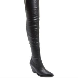 Jeffrey Campbell Black Over-the-Knee Wedge Boots